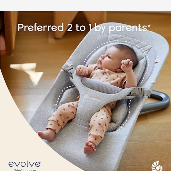 **LIKE NEW** Ergobaby Gray Baby Bouncer - Picture 5 of 6